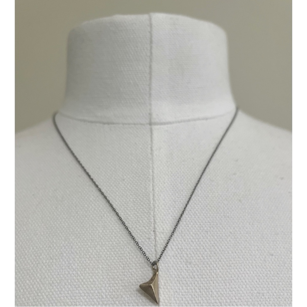 Lauren Wolf Oxodized Silver Angled Thorn Necklace